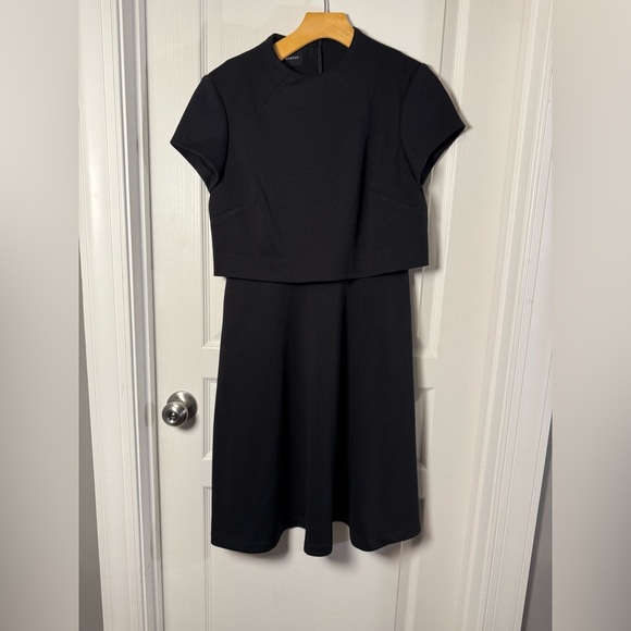 Donna Morgan Black Womens Layered Midi Dress size 6 - Picture 2 of 10